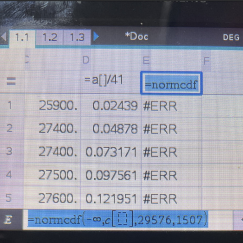 nspire 스프레드 시트 질문