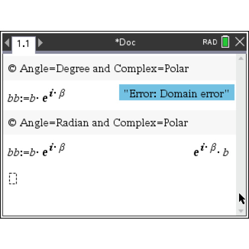 [TI-nspire] Error: Domain Error