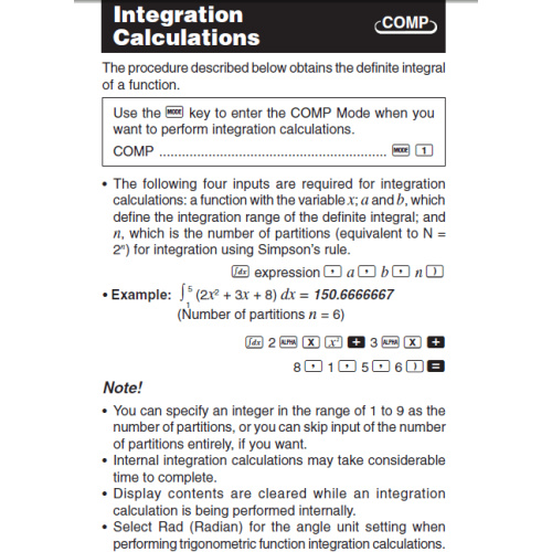 [fx-570 MS] 정적분의 입력 및 계산 Integral Calculation