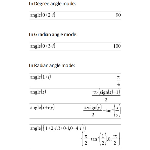 angle() 함수 사용 방법