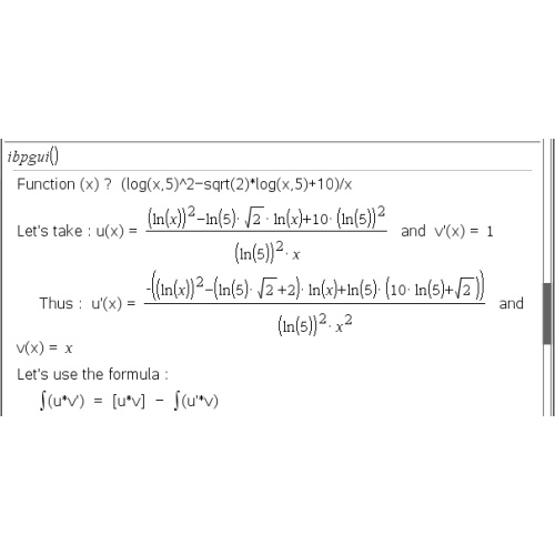 [Ti-nspire CAS] Step-By-Step,  부분적분 단계적으로 풀기, Integration by parts