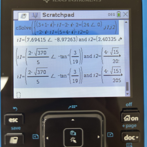 Ti 복소수 연립방정식 관련 질문