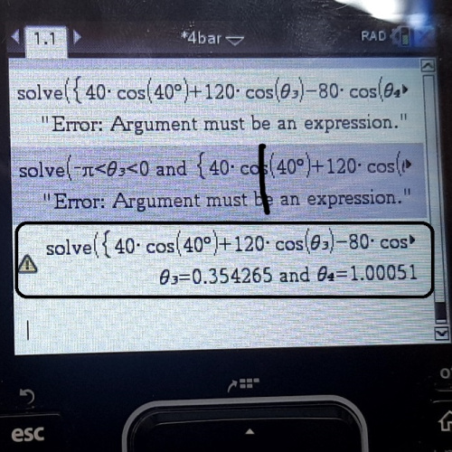 [ti nspire cx] 연립방정식 해 화면에 표시하기 질문드립니다.