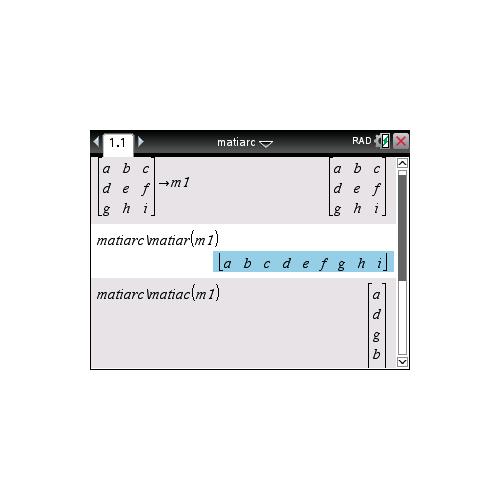 [matiarc.tns] m×n 행렬을 1행 또는 1열 행렬로 나열(재배치)하는 함수(Function) 라이브러리