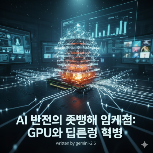 AI 발전의 첫 번째 임계점: GPU와 딥러닝 혁명. written by gemini-2.5