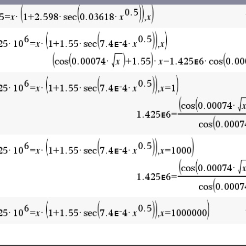 [nspire] solve시 x=? 에 대입하는 값이 무엇인가요?
