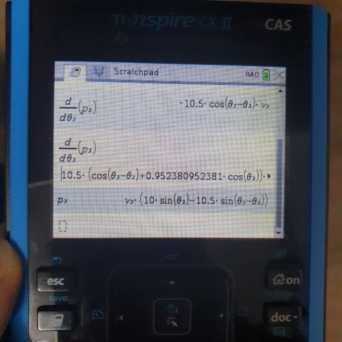 [ti-Nspire] 계산기에서 미분값이 계속 틀린값이 나옵니다.