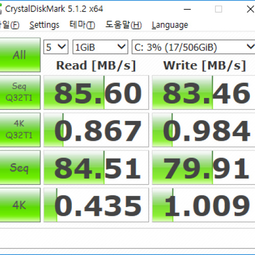 [벤치마크] TOSHIBA MQ01ABD075 : 750.1 GB
