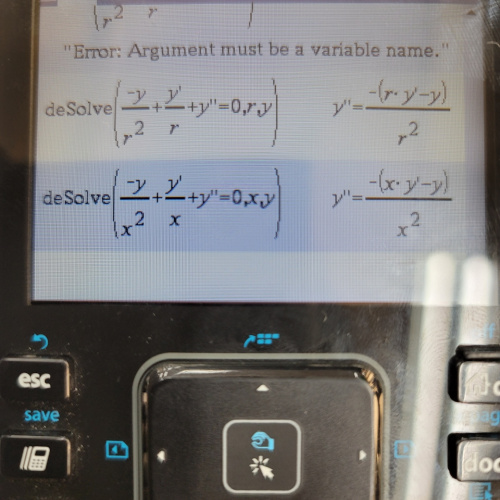 Ti nspire cx2 desolve 질문있습니다