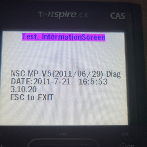 [TI nspire] NSC Diagnostic Mode, 진단 모드