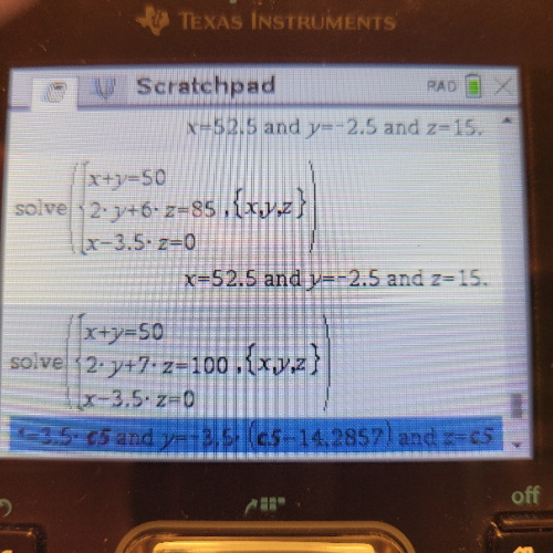 [TI-nspire] 연립방정식 궁금합니다