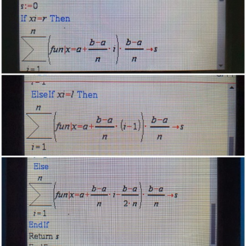 [TI-NSpire CX 2 CAS] ElseIf 구문으로 구성된 함수 정의 후 오류 발생.(참과 거짓을 판정할 수 없음)