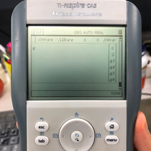 ti nspire cas 행렬계산시 문자를 상수로 취급하는 방법