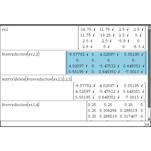 [TI-nspire] Kron Reduction, Node Elimination 프로그램