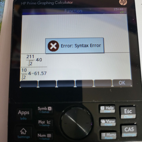 hp prime 극좌표 계산시 Syntax Error