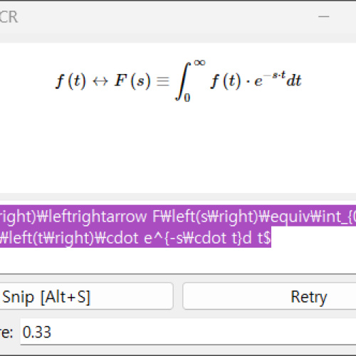 LaTex-OCR 이미지 캡쳐해서 Latex 코드로 바꾸는 파이썬 프로그램