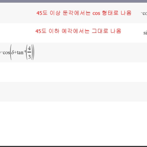 TI NSPIRE CX CAS에서 삼각함수 변환에 대해 문의 드립니다.