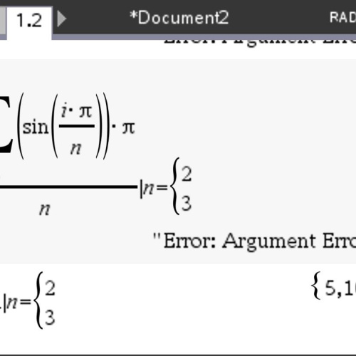 [TI-NSpire CX 2 CAS] 변수에 2개의 숫자를 대입하려고하는데, 식에따라서 되기도하고 안되기도 합니다.