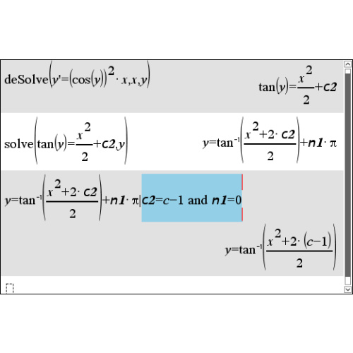 [TI-nspire] [Ti-89] 임의 상수(c1, c2, ...) arbitary constants