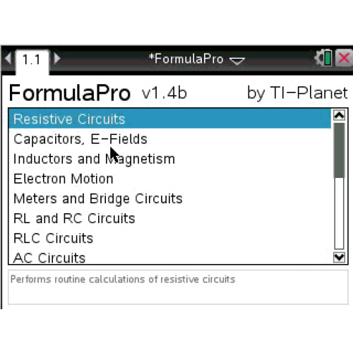 [TI-nspire] FormulaPro - 전기 공학 문제 풀이용 툴