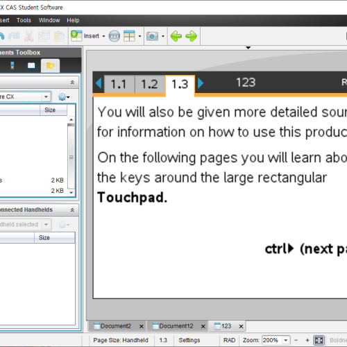 TI NSPIRE CX 2 CAS 소프트웨어 사용 중 documents 호환 오류 질문