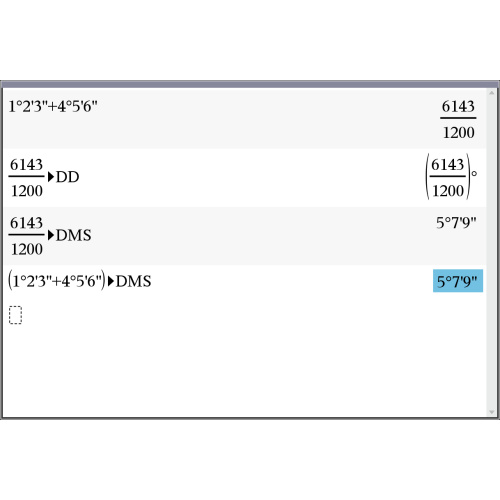 [TI-nspire] DMS, 도분초 관련 기능
