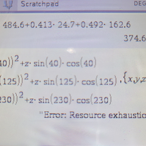 [TI-nspire] 연립방정식에서 resource exhaustion 오류