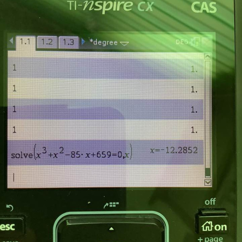 ti-npsire cx cas 3차방정식 해 구하기 질문입니다.