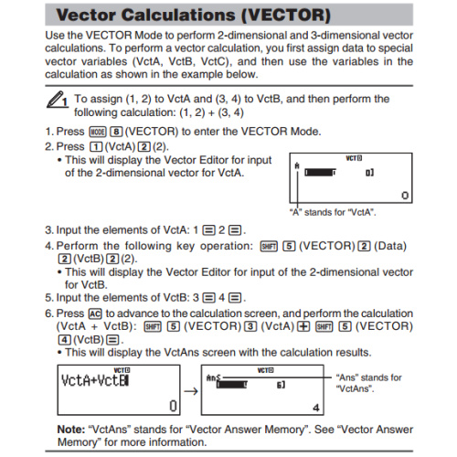 [fx-570 ES PLUS] VECTOR Calculation 벡터 계산