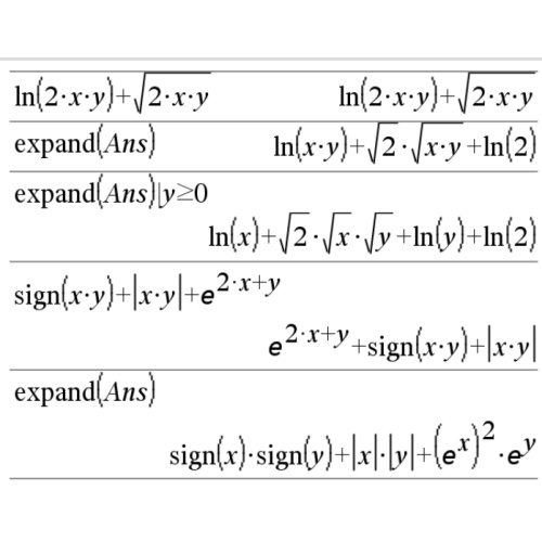 [TI-nspire] expand(), 결과 수식을 다항식으로 확장해서 표현할 때